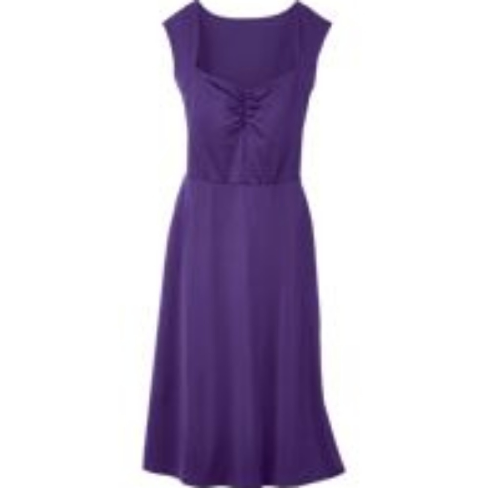 Ruched Front Dress Purple Sz M - Picture 2 of 8